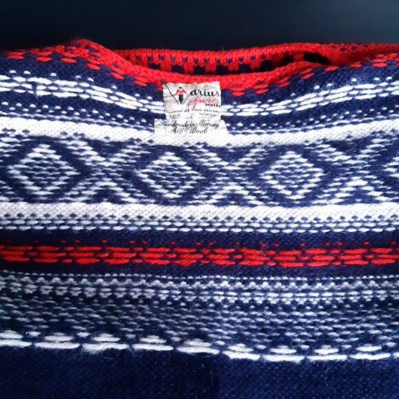 Marius Sports Handmade Norwegian Fair Isle Vintage Wool Pullover - Picture 5 of 15